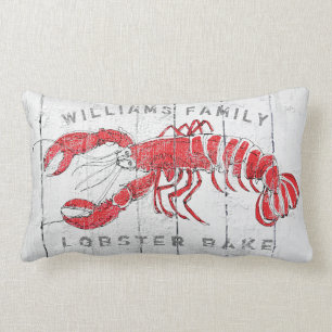 Coussin Rectangle Homard du littoral Nom de famille Gâteau de homard
