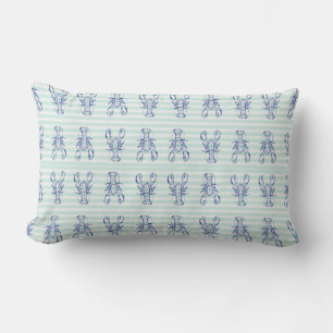 Coussin Rectangle Homards bleus