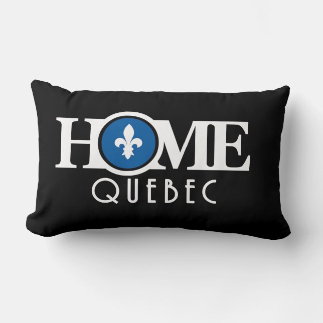 Coussin Rectangle HOME Québec (Recto)