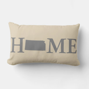 Coussin Rectangle Home State Kansas Grey & Cream