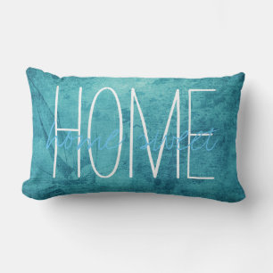 Coussin Rectangle Home Sweet Home Bleu Vintage Thème de bord de mer