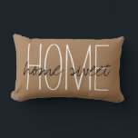 Coussin Rectangle Home sweet Home Brown<br><div class="desc">Une belle typographie moderne.</div>