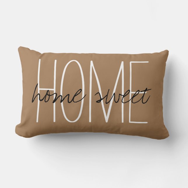 Coussin Rectangle Home sweet Home Brown (Recto)