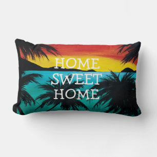 Coussin Rectangle Home Sweet Home, Caribbean Beach Sunset