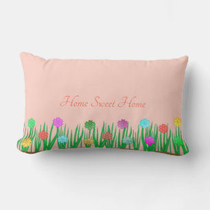 Coussin Rectangle Home Sweet Home Flowers