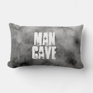 Coussin Rectangle homme cave gris et blanc fondu aquarelle design