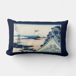 Coussin Rectangle Honganji Temple Vista du Mont Fuji Bois japonais