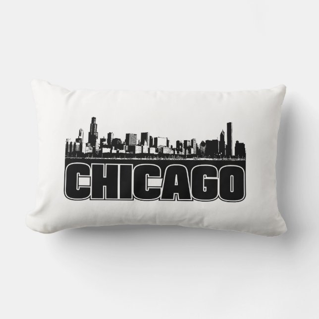 Coussin Rectangle Horizon de Chicago (Recto)