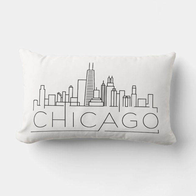 Coussin Rectangle Horizon de Chicago (Recto)