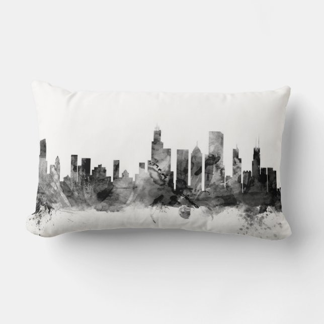 Coussin Rectangle Horizon de Chicago l'Illinois (Recto)