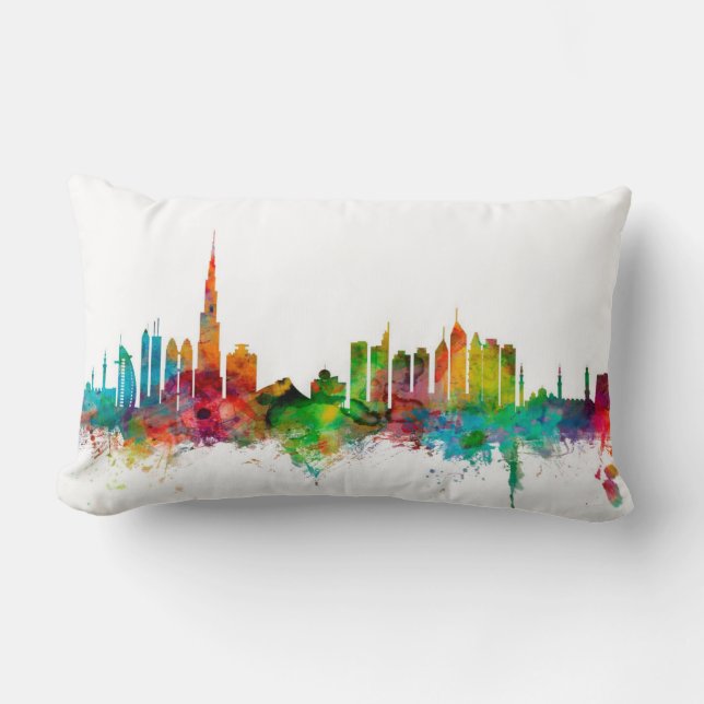 Coussin Rectangle Horizon de Dubaï (Recto)