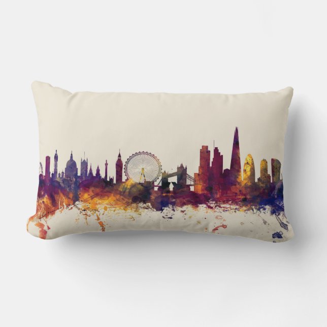 Coussin Rectangle Horizon de Londres Angleterre (Recto)