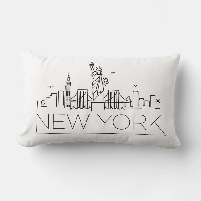 Coussin Rectangle Horizon de New York (Recto)