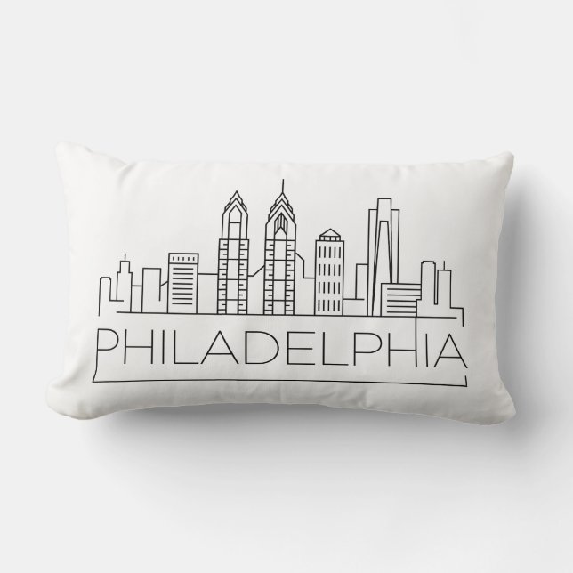 Coussin Rectangle Horizon de Philadelphie (Recto)