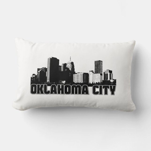 Coussin Rectangle Horizon de Ville d'Oklahoma (Recto)