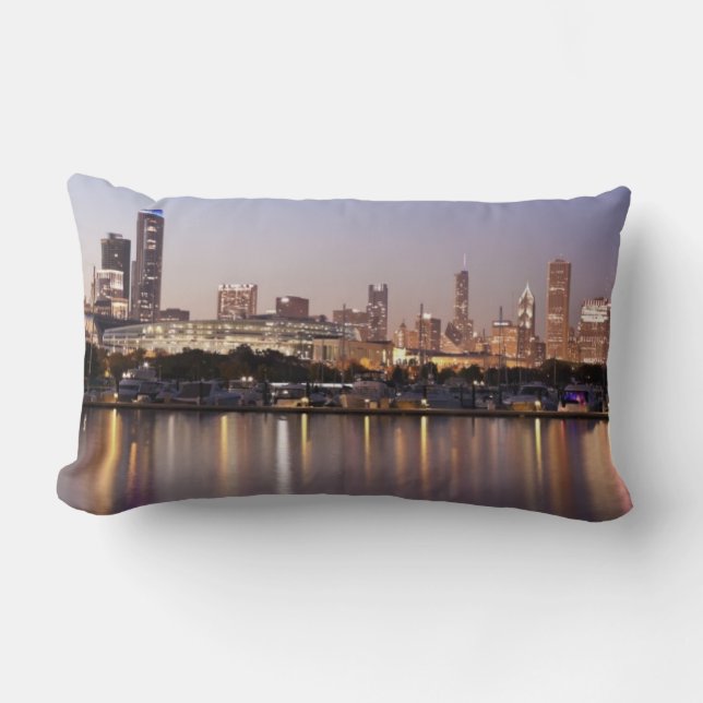 Coussin Rectangle Horizon des Etats-Unis, l'Illinois, Chicago au (Recto)