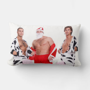 Coussin Rectangle Hot Guys Muscular Men Père Noël Outfit Funny Chris