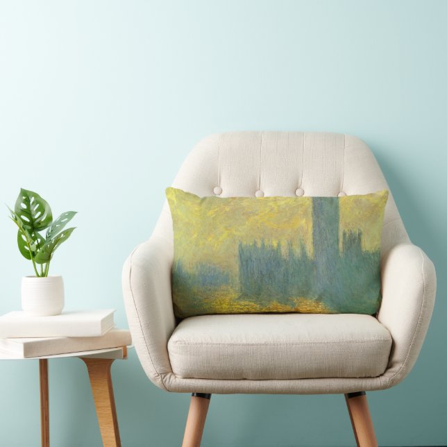 Coussin Rectangle Houses of Parliament, ciel orageux de Claude Monet (Chaise)