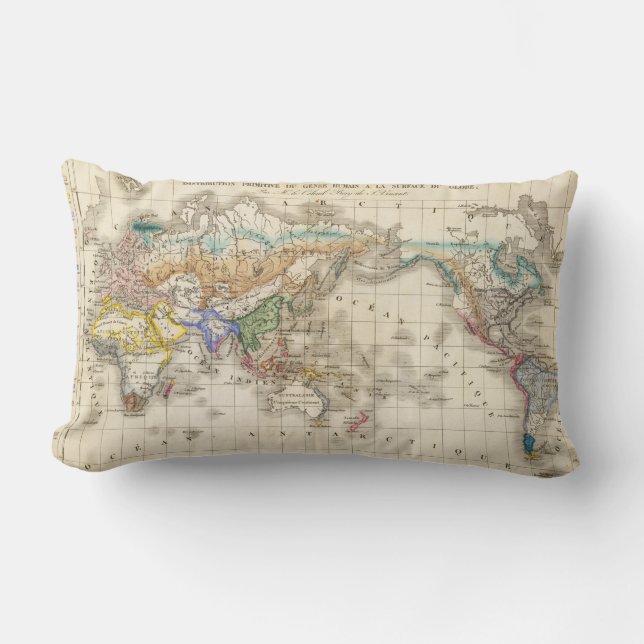 Coussin Rectangle Humain primitif de du genre de distribution (Recto)
