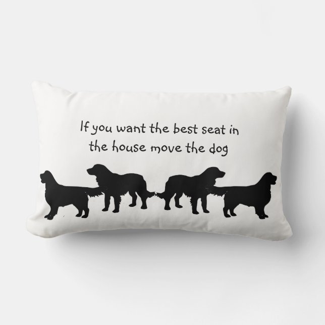 Coussin Rectangle Humour Meilleur siège dans la maison Chien Animaux (Recto)
