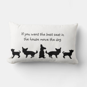 Coussin Rectangle Humour Meilleur siège dans la maison Chien Animaux