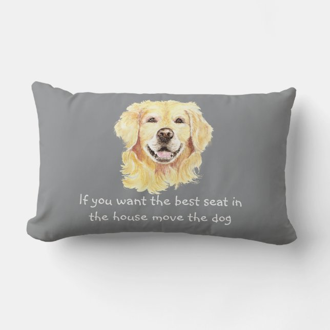 Coussin Rectangle Humour Meilleur siège de la maison Chien Animal de (Recto)