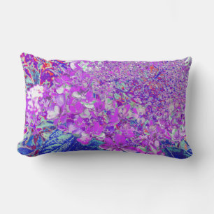 Coussin Rectangle Hydrangea Élégant Violet et Bleu Limelight