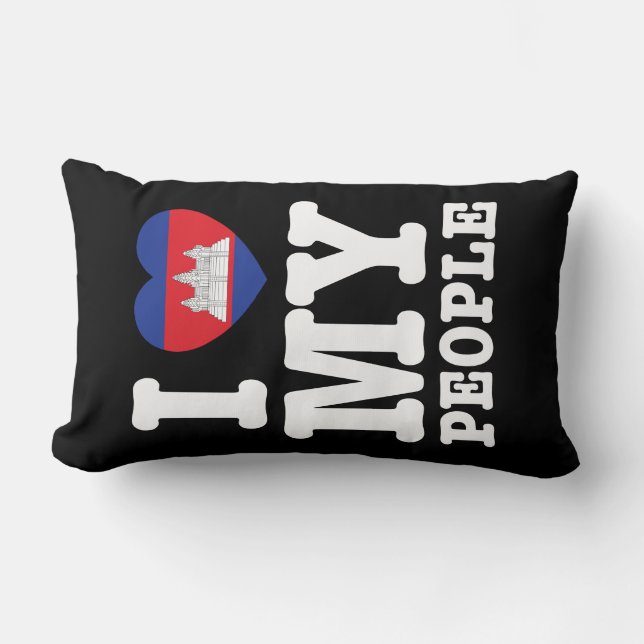 Coussin Rectangle I Heart (Love) My Khmer People (Recto)