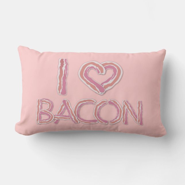 Coussin Rectangle I Love Bacon (Recto)