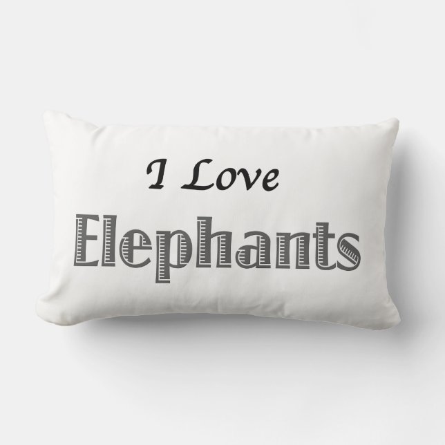 Coussin Rectangle I Love Elephants (Recto)