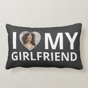 Coussin Rectangle I Love My Girlfriend Photo Heart Funny Boyfriend