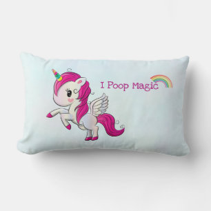 Coussin Rectangle I Poop Magic Funny Unicorne Dit