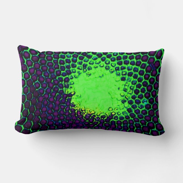 Coussin Rectangle Icône de miel Abstraite Design vert et violet (Recto)