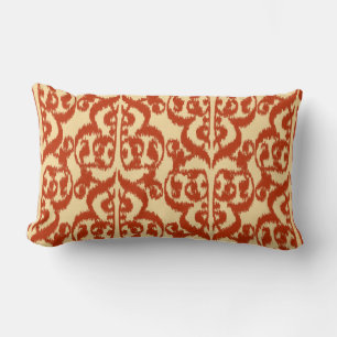 Coussin Rectangle Ikat Moorish Damask - Mandarin orange