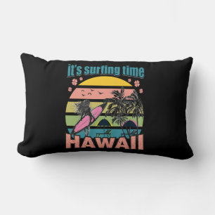 Coussin Rectangle Il est temps de surfer - Hawaii