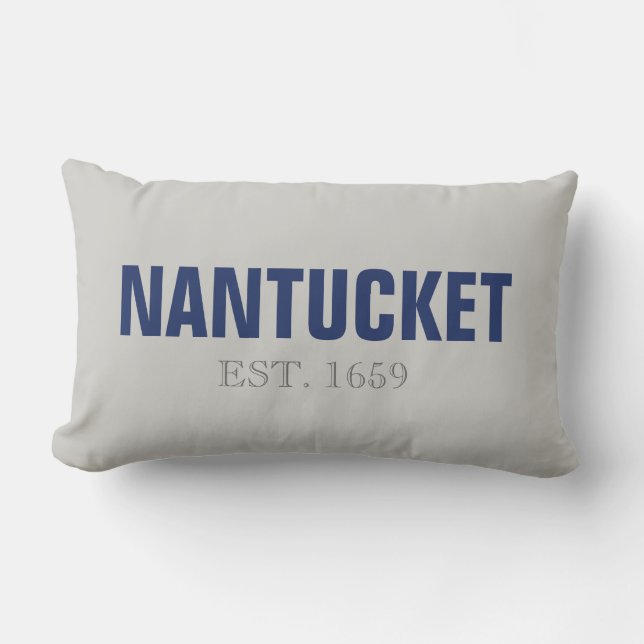 Coussin Rectangle Île Nantucket Établie 1659 Pillow (Recto)