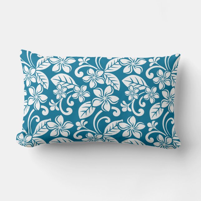 COUSSIN RECTANGLE ÎLE PLUMERIA (CARAÏBE BLEU) (Recto)