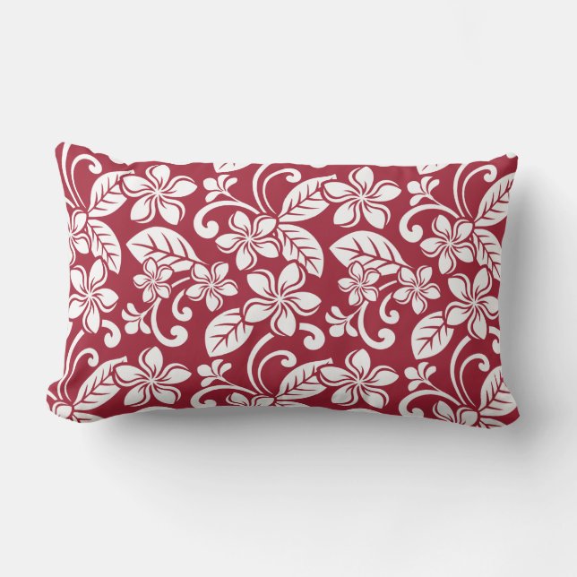 COUSSIN RECTANGLE ÎLE PLUMERIA (ROUGE CARDINAL) (Recto)