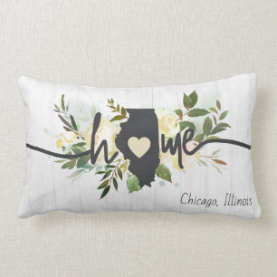 Coussin Rectangle Illinois State Personnalisé Votre Maison Ville Rus