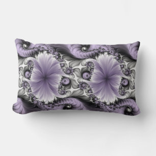 Coussin Rectangle Illusion de lilas Art floral abstrait fractal Fant