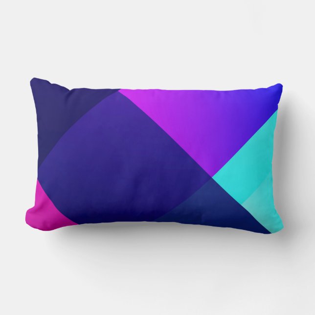 Coussin Rectangle Illustration à damiers violet et noir (Recto)