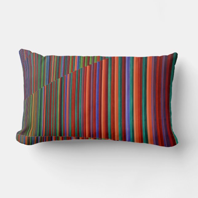 Coussin Rectangle Illustration à rayures multicolores (Recto)