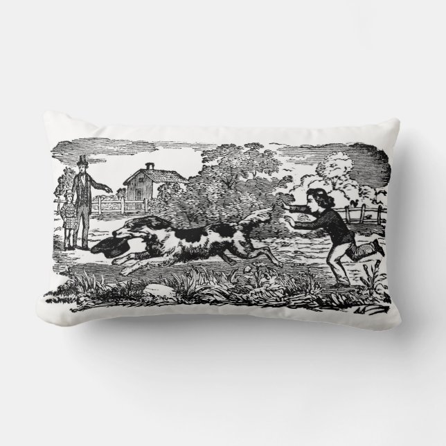 Coussin Rectangle Illustration antique victorienne d'art de compagni (Recto)