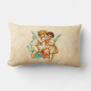 Coussin Rectangle Illustration d'anges chérubins d'éphémères vintage