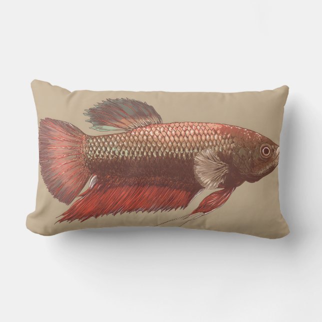 Coussin Rectangle Illustration de Betta (Recto)