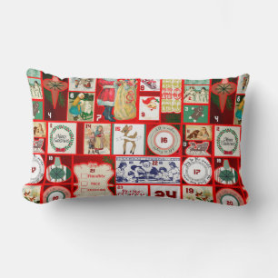 Coussin Rectangle Illustration de bloc de l'Avent de Noël carré