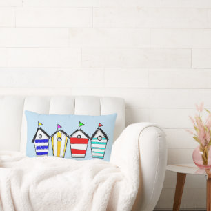 Coussin Rectangle Illustration de cabane de plage colorée