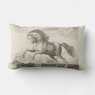 Coussin Rectangle Illustration de cheval vintage élégante équestre
