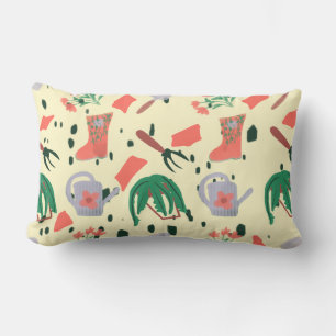 Coussin Rectangle Illustration de gribouillis de jardinage de printe
