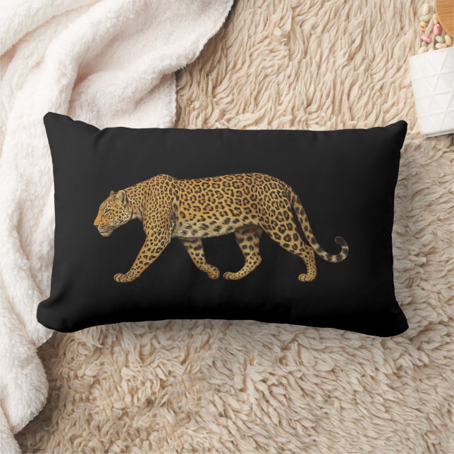 Coussin Rectangle Illustration de Léopard de Marche majestueuse (Couverture)